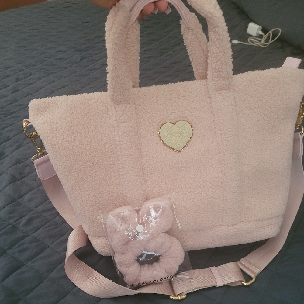 Rose cozy tote and scrunchie